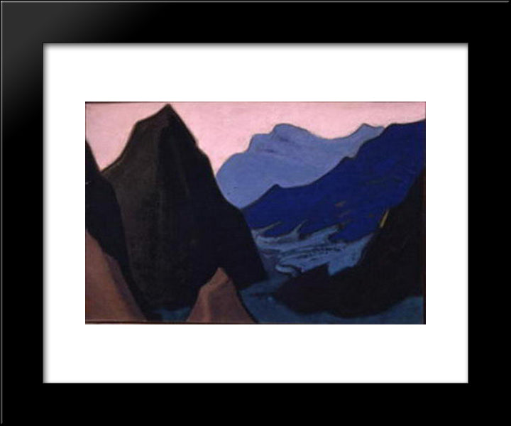 Himalayas. Gloomy Cliff. 20x24 Black Modern Wood Framed Art Print Poster by Roerich, Nicholas