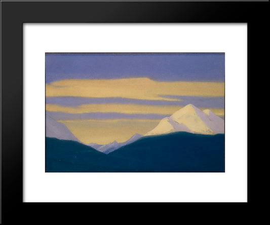 Himalayas. Golden Clouds On A Purple Sky. 20x24 Black Modern Wood Framed Art Print Poster by Roerich, Nicholas