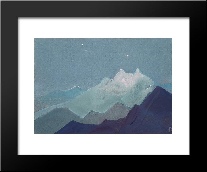 Himalayas. Moon Mountains. 20x24 Black Modern Wood Framed Art Print Poster by Roerich, Nicholas