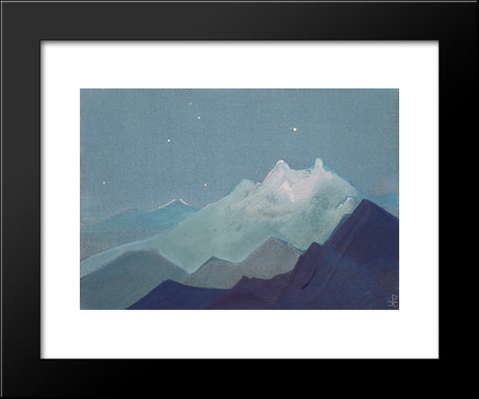 Himalayas. Moon Mountains. 20x24 Black Modern Wood Framed Art Print Poster by Roerich, Nicholas