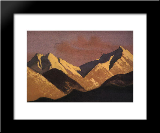 Himalayas. Mountains Lit By Sunset. 20x24 Black Modern Wood Framed Art Print Poster by Roerich, Nicholas