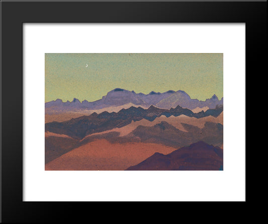 Himalayas. Nearly Sandahpu. 20x24 Black Modern Wood Framed Art Print Poster by Roerich, Nicholas