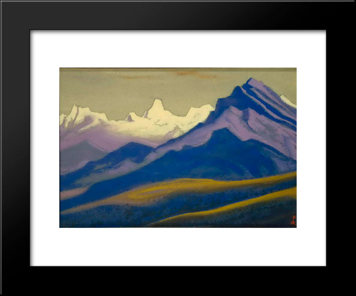 Himalayas. Spoors Of Motley Mountains. 20x24 Black Modern Wood Framed Art Print Poster by Roerich, Nicholas