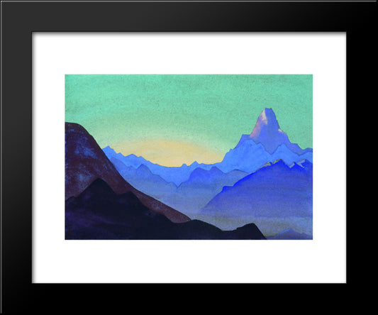 Himalayas. Sunrise. 20x24 Black Modern Wood Framed Art Print Poster by Roerich, Nicholas