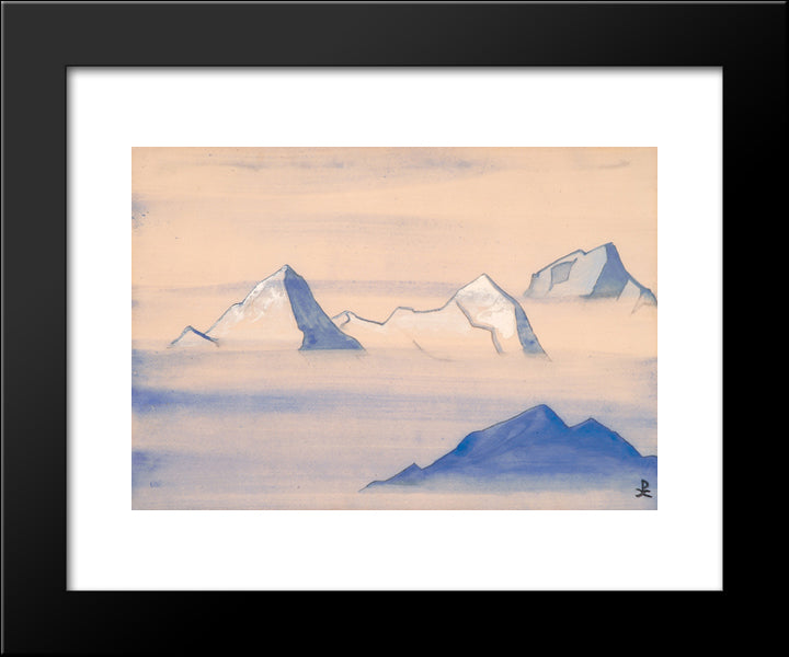 Himalayas (Study). Holy Himalayas 20x24 Black Modern Wood Framed Art Print Poster by Roerich, Nicholas