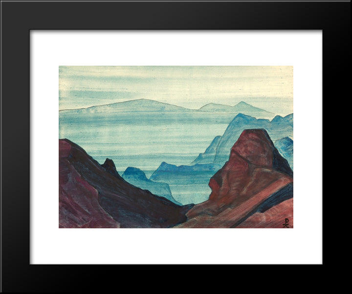 Himalayas (Study) 20x24 Black Modern Wood Framed Art Print Poster by Roerich, Nicholas