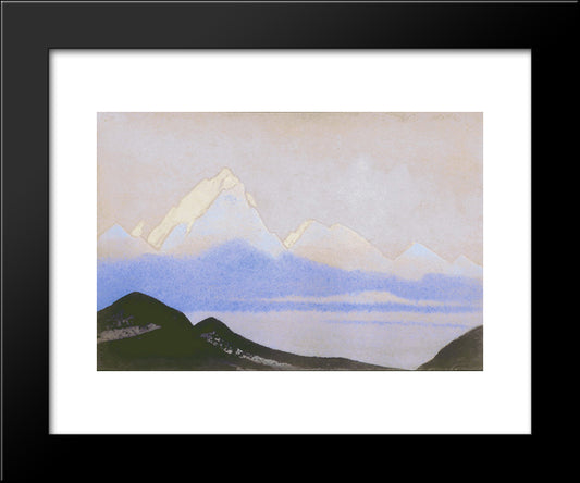 Himalayas [Terrestrial And Celestial] 20x24 Black Modern Wood Framed Art Print Poster by Roerich, Nicholas