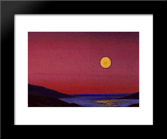 Himalayas With Setting Moon 20x24 Black Modern Wood Framed Art Print Poster by Roerich, Nicholas