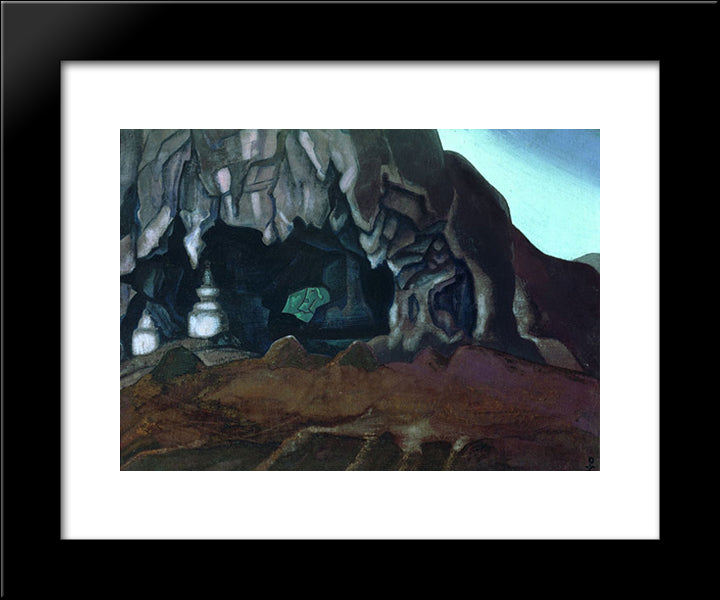 Holy Cave 20x24 Black Modern Wood Framed Art Print Poster by Roerich, Nicholas