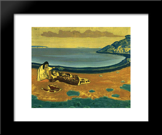 Hunter'S Dream 20x24 Black Modern Wood Framed Art Print Poster by Roerich, Nicholas