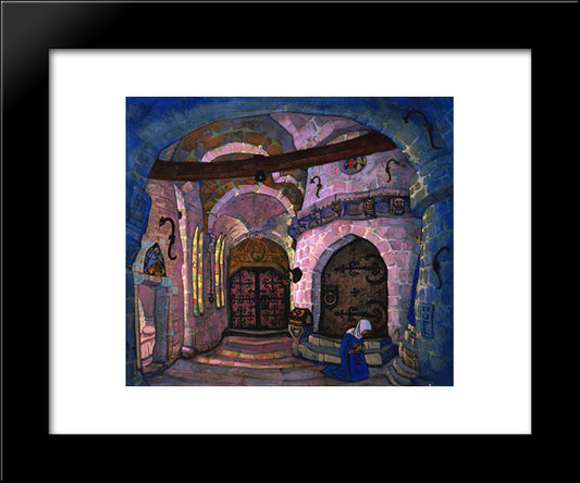 In A Monastery 20x24 Black Modern Wood Framed Art Print Poster by Roerich, Nicholas