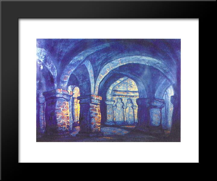Inner Yard 20x24 Black Modern Wood Framed Art Print Poster by Roerich, Nicholas