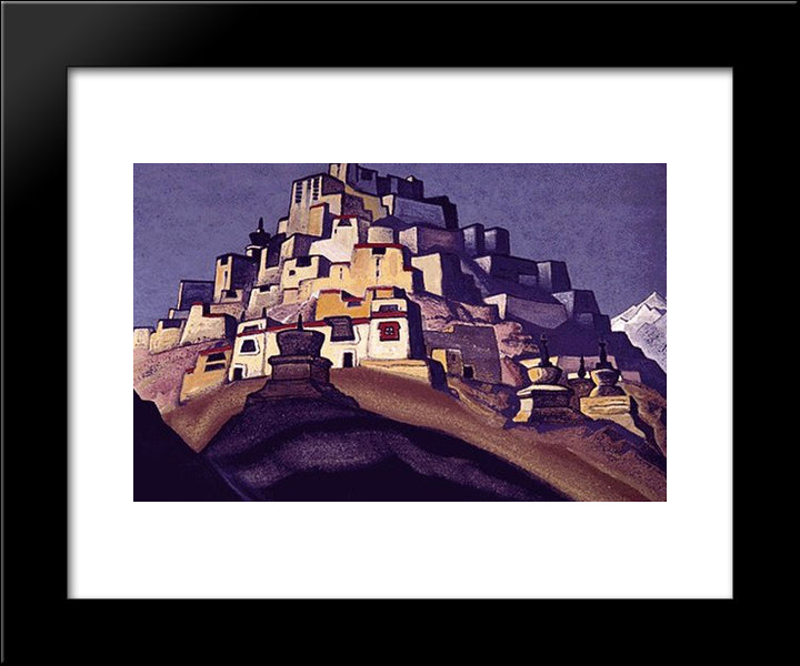 Island Of Rest 20x24 Black Modern Wood Framed Art Print Poster by Roerich, Nicholas