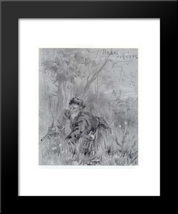 Ivan The Forester 20x24 Black Modern Wood Framed Art Print Poster by Roerich, Nicholas