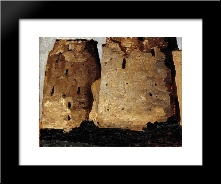 Izborsk. Towers. 20x24 Black Modern Wood Framed Art Print Poster by Roerich, Nicholas