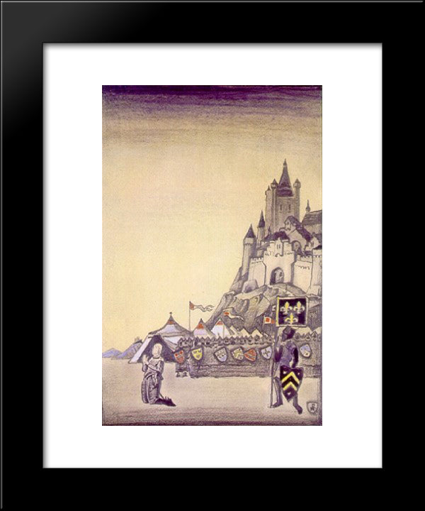Jeanne D'Arc. Prayer. 20x24 Black Modern Wood Framed Art Print Poster by Roerich, Nicholas