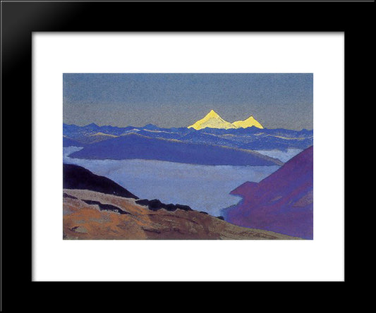 Jelep La, Tibetan Frontier 20x24 Black Modern Wood Framed Art Print Poster by Roerich, Nicholas