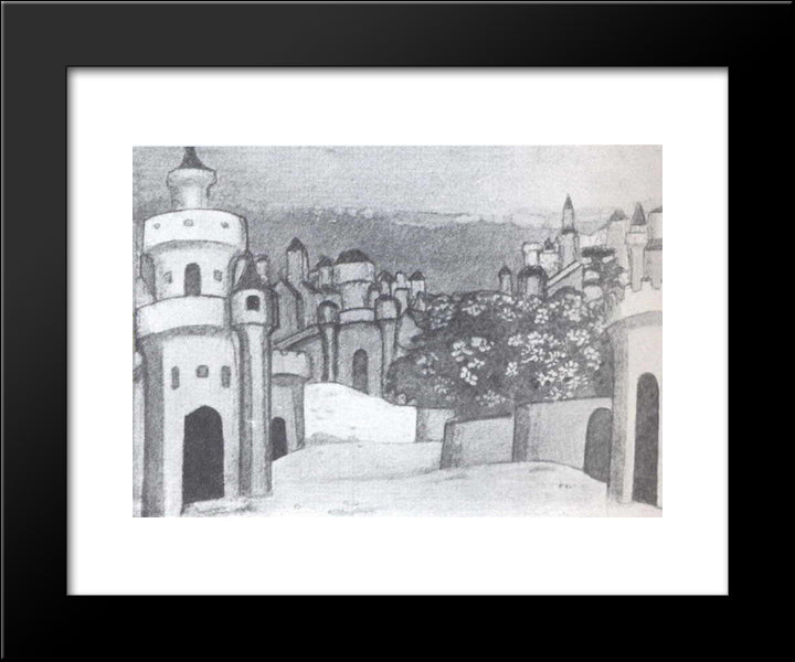 Jerusalem 20x24 Black Modern Wood Framed Art Print Poster by Roerich, Nicholas
