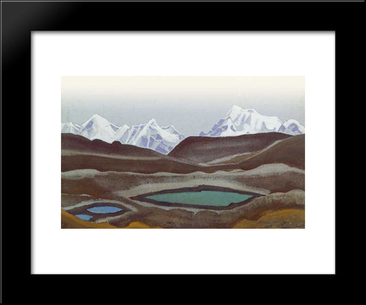 Kangchenjunga. Mountain Lakes. 20x24 Black Modern Wood Framed Art Print Poster by Roerich, Nicholas