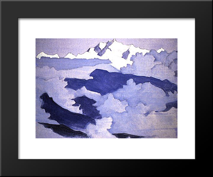 Kangchenjunga 20x24 Black Modern Wood Framed Art Print Poster by Roerich, Nicholas