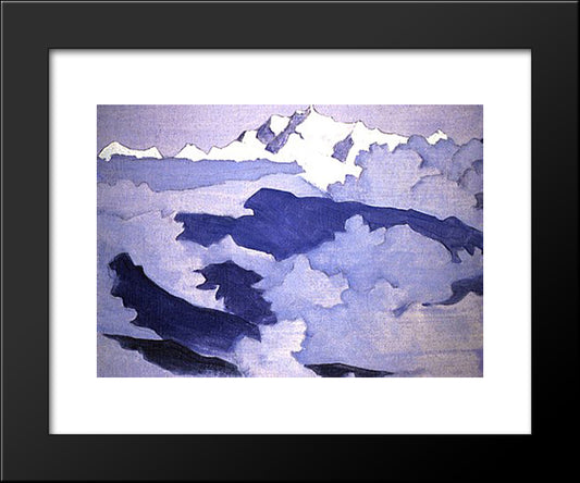 Kangchenjunga 20x24 Black Modern Wood Framed Art Print Poster by Roerich, Nicholas