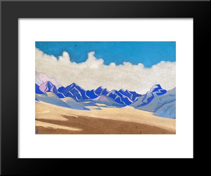 Karakoram. Way To Turkestan. 20x24 Black Modern Wood Framed Art Print Poster by Roerich, Nicholas