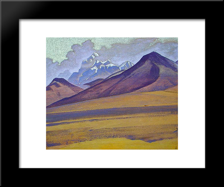 Karakoram Ridge 20x24 Black Modern Wood Framed Art Print Poster by Roerich, Nicholas