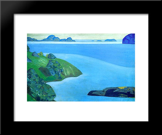 Karelian Landscape. Rocky Seashore. 20x24 Black Modern Wood Framed Art Print Poster by Roerich, Nicholas