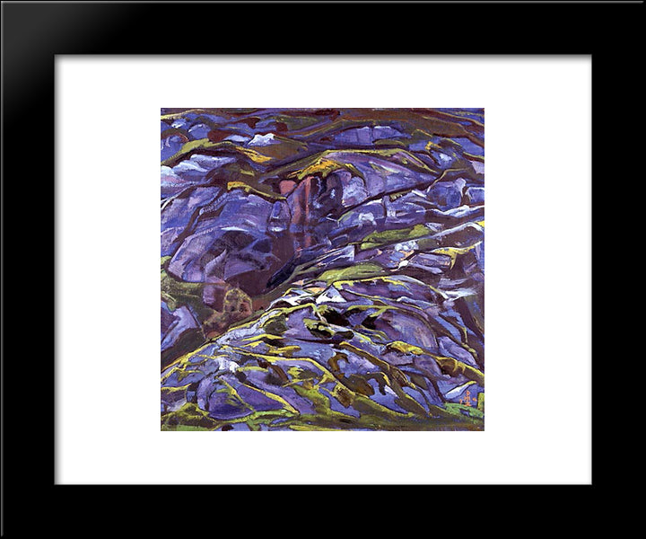 Karelian Landscape. Tulola Rocks. 20x24 Black Modern Wood Framed Art Print Poster by Roerich, Nicholas