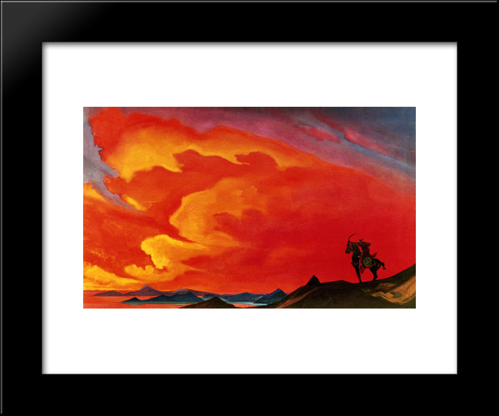 King Gesar 20x24 Black Modern Wood Framed Art Print Poster by Roerich, Nicholas