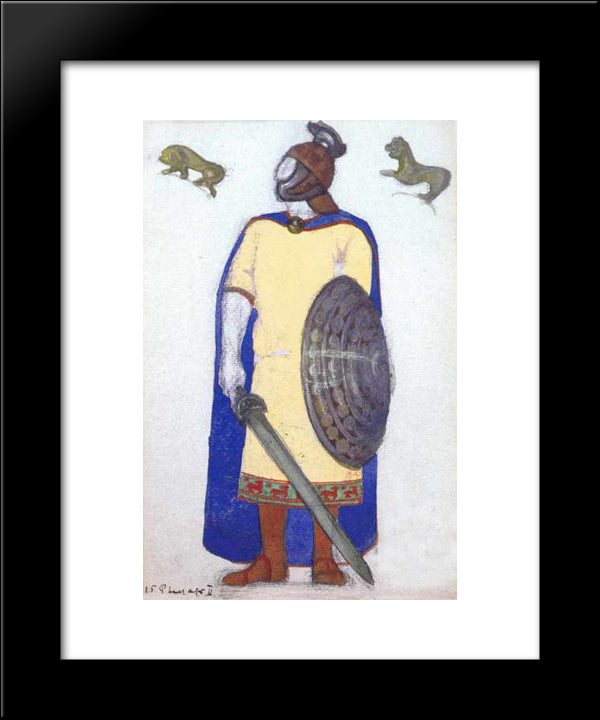 Knight 20x24 Black Modern Wood Framed Art Print Poster by Roerich, Nicholas