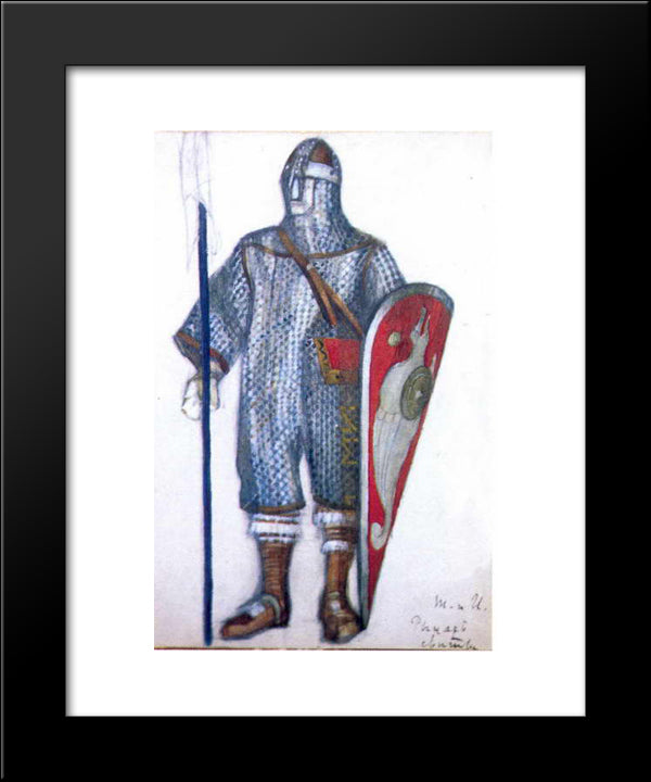 Knight Of Entourage 20x24 Black Modern Wood Framed Art Print Poster by Roerich, Nicholas