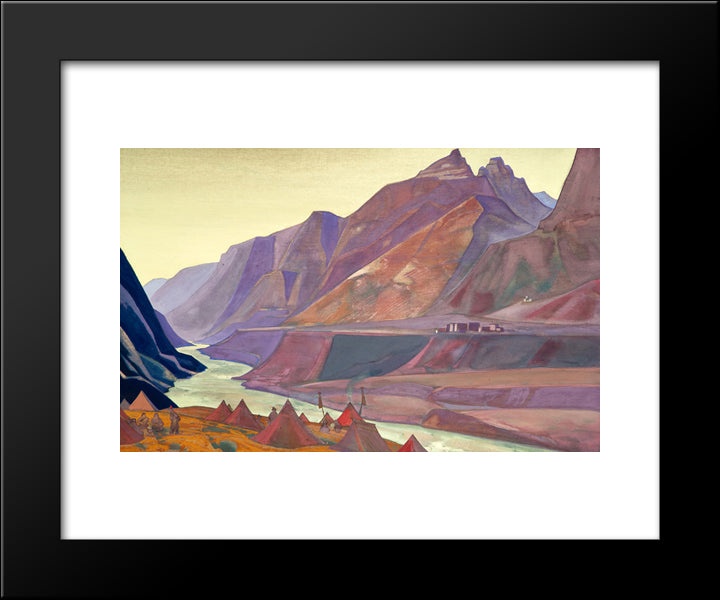 Koksar Camp 20x24 Black Modern Wood Framed Art Print Poster by Roerich, Nicholas
