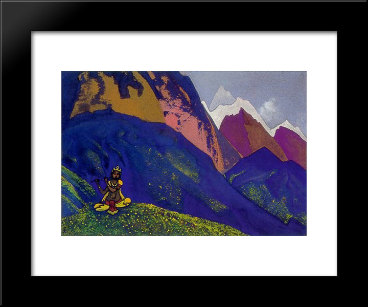 Krishna 20x24 Black Modern Wood Framed Art Print Poster by Roerich, Nicholas