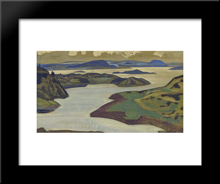Ladoga. Karelian Landscape. 20x24 Black Modern Wood Framed Art Print Poster by Roerich, Nicholas