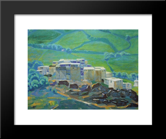 Lahaul. Kardang. 20x24 Black Modern Wood Framed Art Print Poster by Roerich, Nicholas
