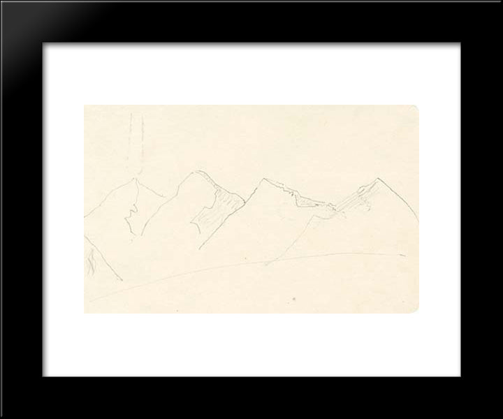 Lahaul Mountains 20x24 Black Modern Wood Framed Art Print Poster by Roerich, Nicholas