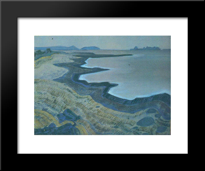 Lake. Karelian Landscape. 20x24 Black Modern Wood Framed Art Print Poster by Roerich, Nicholas