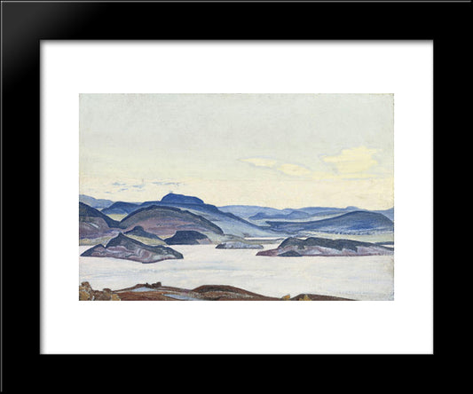 Lake Hyumpola 20x24 Black Modern Wood Framed Art Print Poster by Roerich, Nicholas