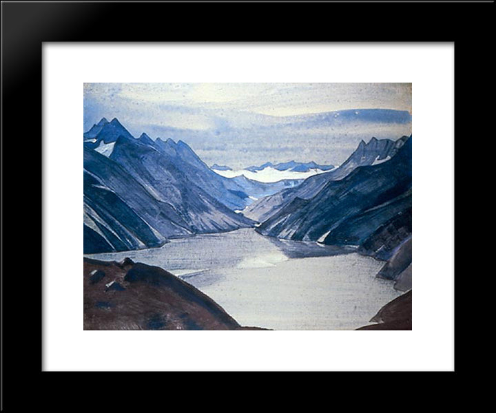 Lake Nag 20x24 Black Modern Wood Framed Art Print Poster by Roerich, Nicholas