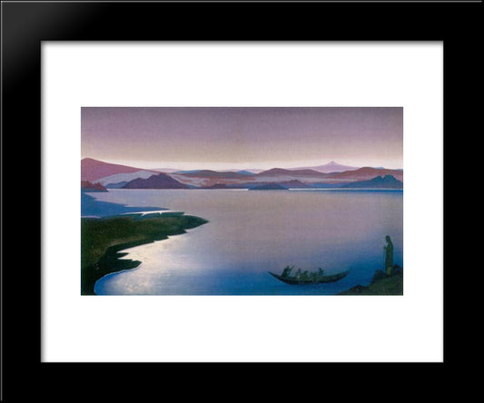 Lake Of Gennesaret 20x24 Black Modern Wood Framed Art Print Poster by Roerich, Nicholas