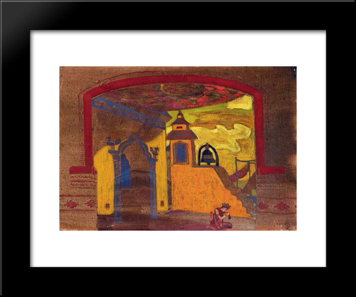 Ledenets Palace 20x24 Black Modern Wood Framed Art Print Poster by Roerich, Nicholas