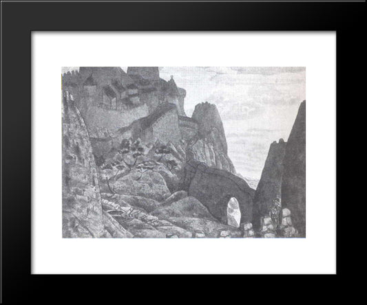 Light Night (Castle Of Prince Judas Iscariot) 20x24 Black Modern Wood Framed Art Print Poster by Roerich, Nicholas