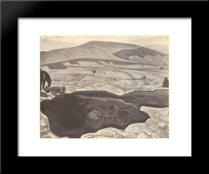 Living Water 20x24 Black Modern Wood Framed Art Print Poster by Roerich, Nicholas