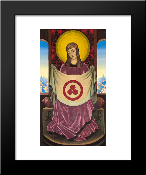 Madonna Oriflamma 20x24 Black Modern Wood Framed Art Print Poster by Roerich, Nicholas
