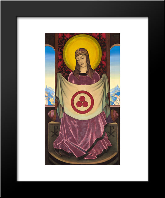 Madonna Oriflamma 20x24 Black Modern Wood Framed Art Print Poster by Roerich, Nicholas