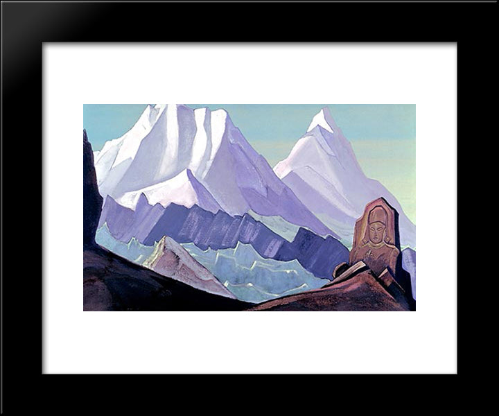 Maitreya 20x24 Black Modern Wood Framed Art Print Poster by Roerich, Nicholas