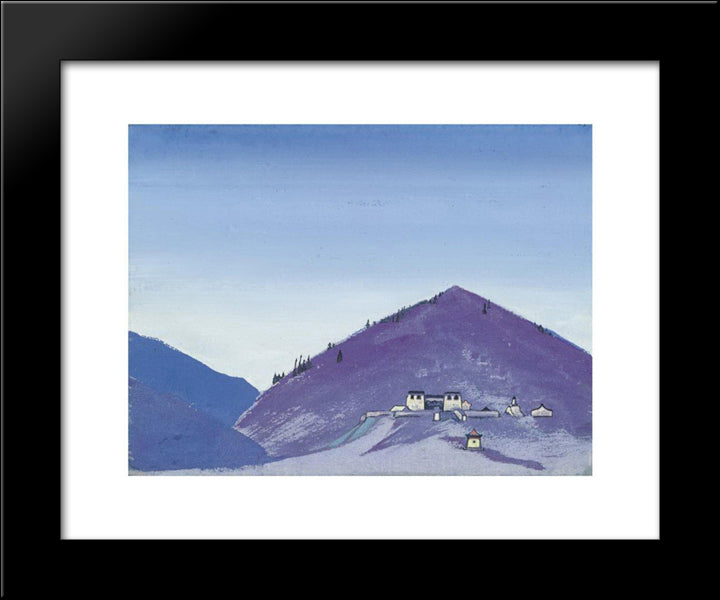 Manjusri Cell, Mongolia 20x24 Black Modern Wood Framed Art Print Poster by Roerich, Nicholas
