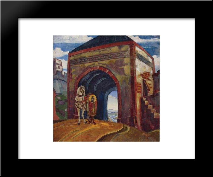 Martyr Mercurius Of Smolensk 20x24 Black Modern Wood Framed Art Print Poster by Roerich, Nicholas
