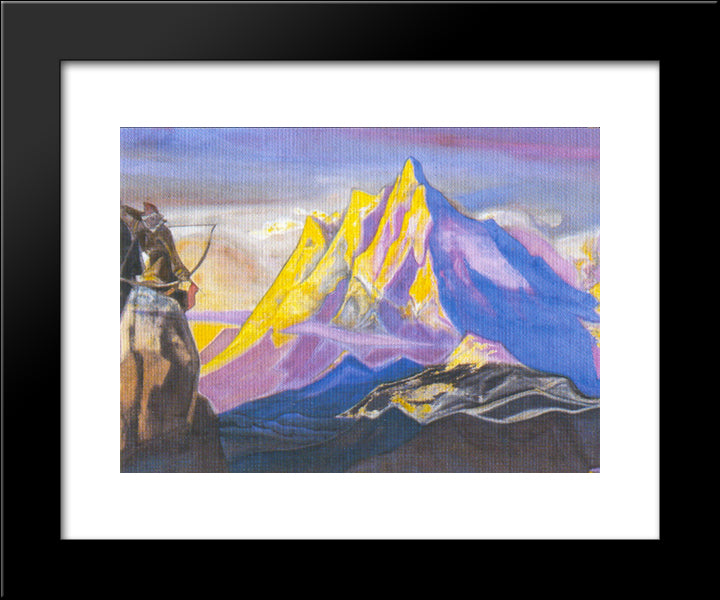 Message From Shambhala 20x24 Black Modern Wood Framed Art Print Poster by Roerich, Nicholas